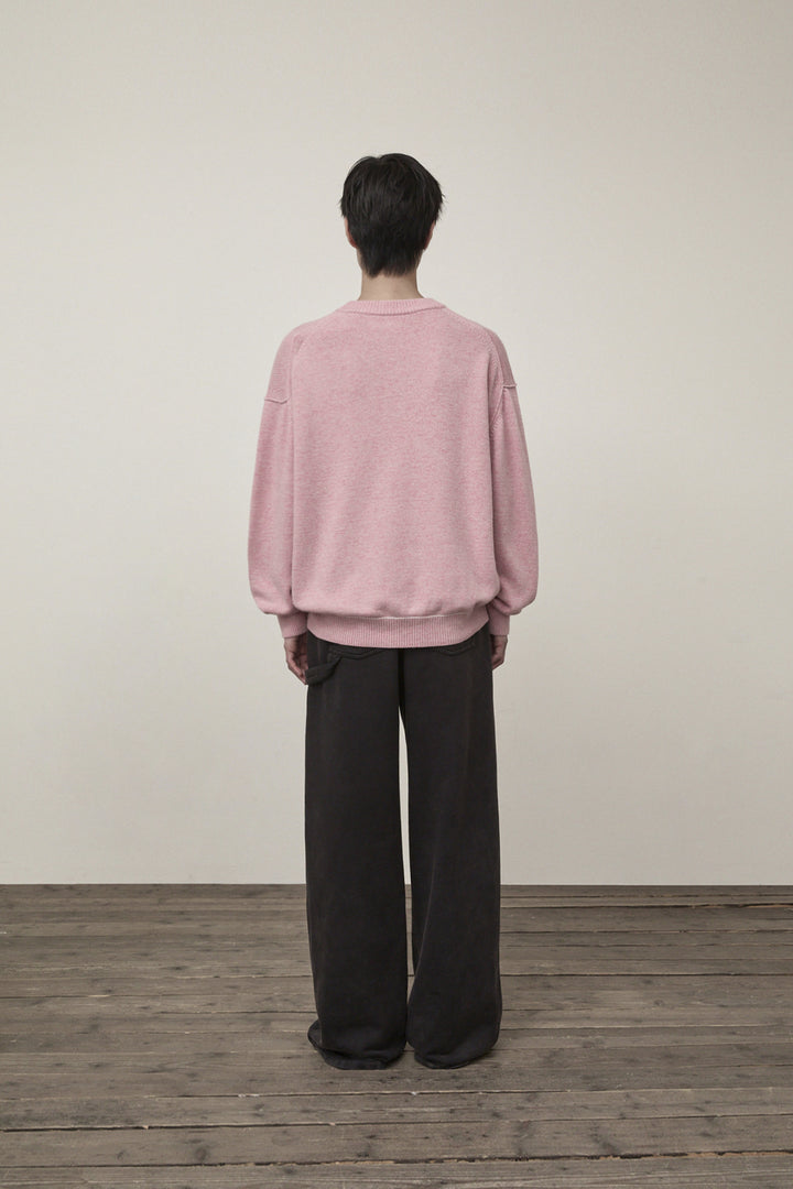 Matin Kim Color Trim Line Logo Pullover — Pink