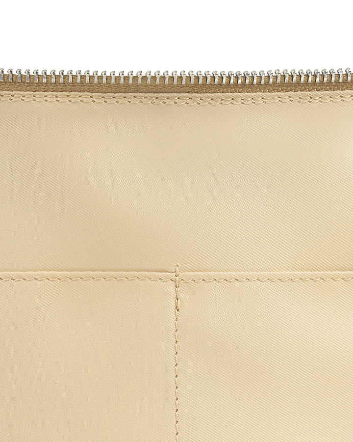 Stand Oil Tickle Bag — Glossy Half-Moon Crossbody — Camel