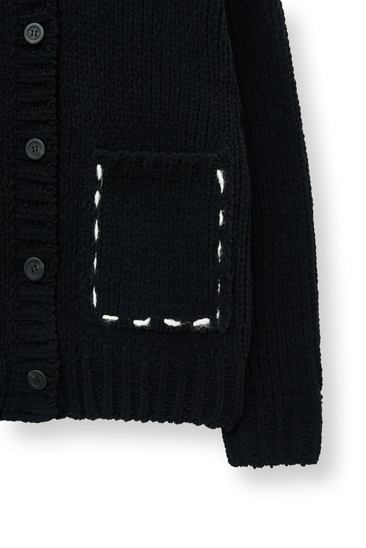 Matin Kim Handmade Collar Knit Cardigan — Black