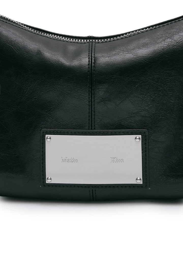 Matin Kim Eyelet Shirring Shoulder Bag — Black