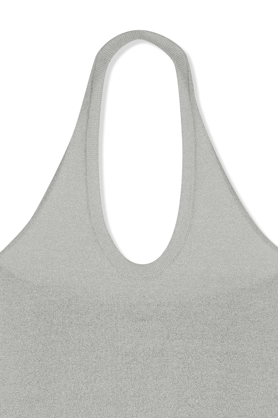 Matin Kim Layered Tie Halter Neck Knit Top — Light Grey