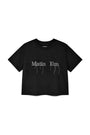 Matin Kim Logo Thread Point Crop Top — Black
