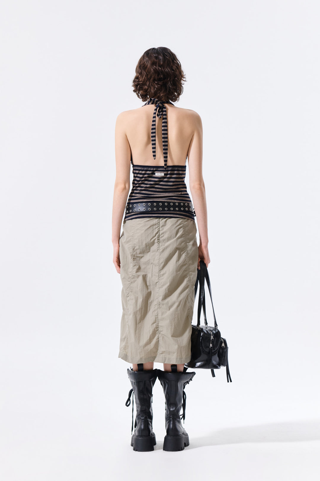 Matin Kim Striped Halter Neck Top — Navy blue