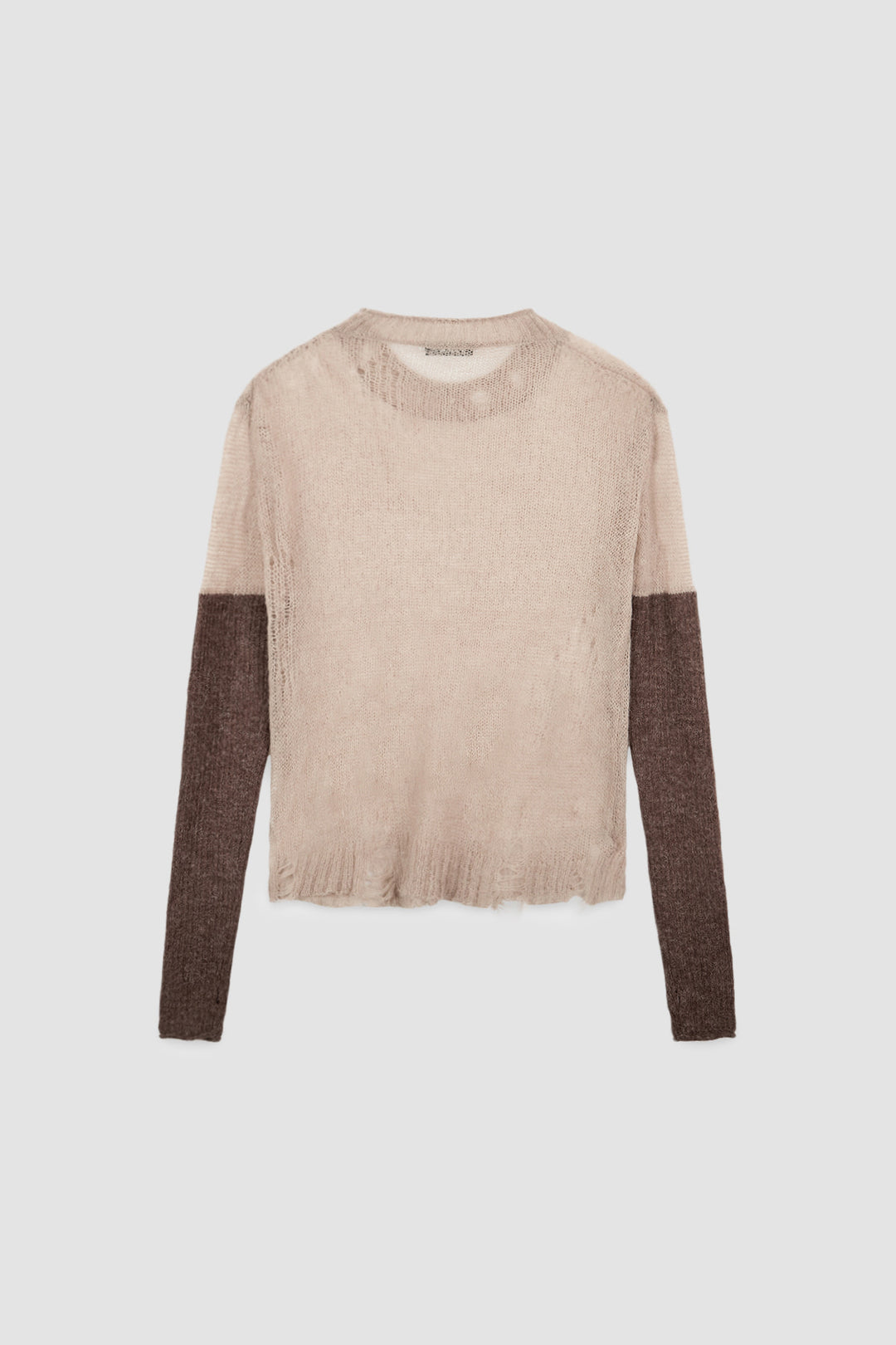 KIMMATIN Hand Warmer Layered Pullover — Beige
