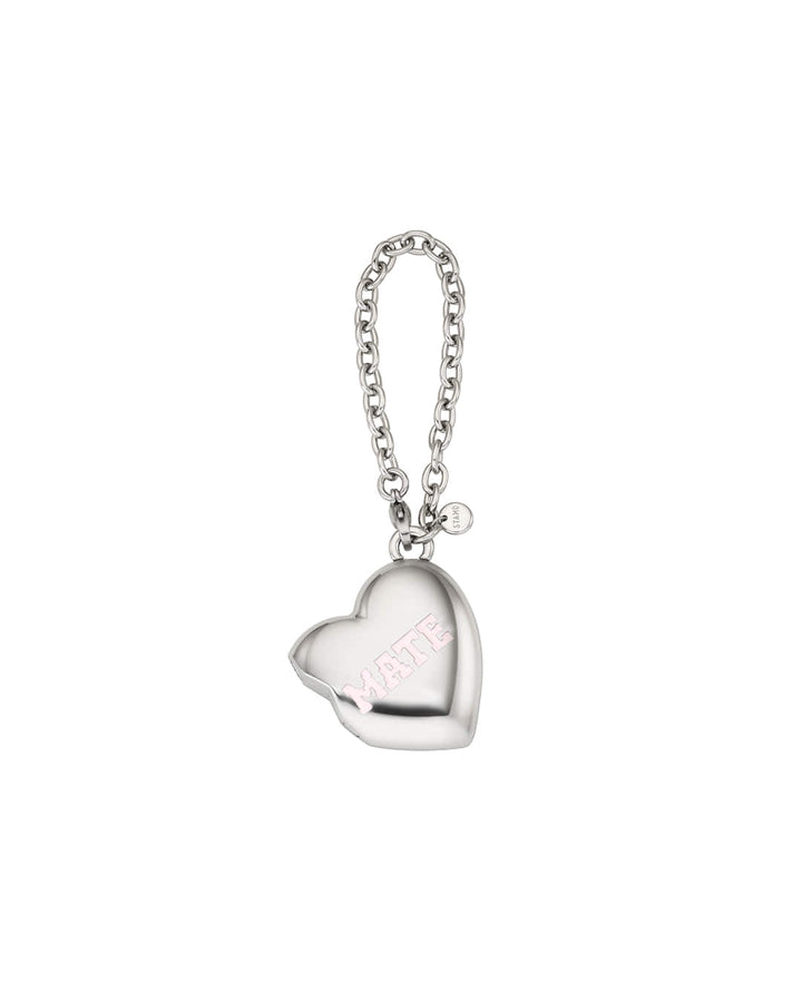 Stand Oil Bestie Keyring — Magnetic Heart Charm — Silver