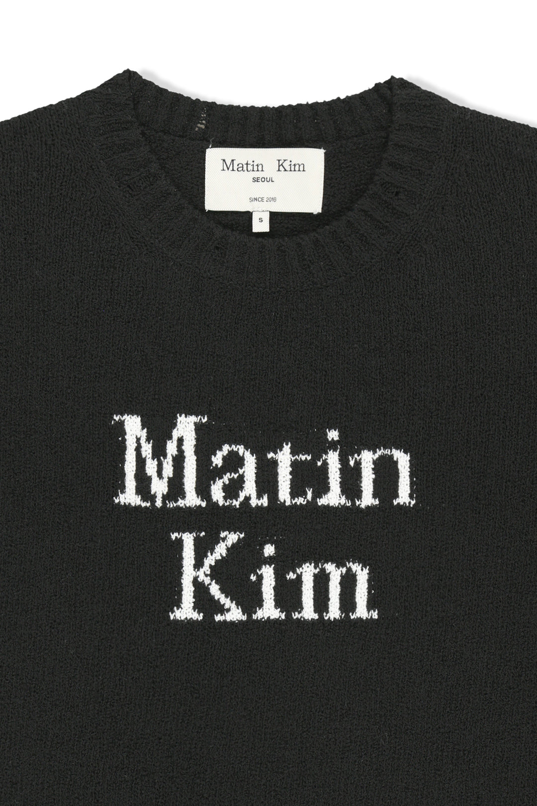 Matin Kim Half Sleeve Logo Pullover — Black