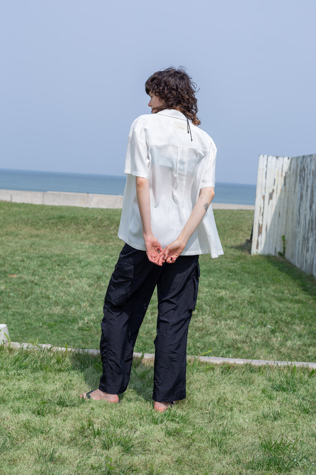 Matin Kim String Nylon Cargo Pants — Black