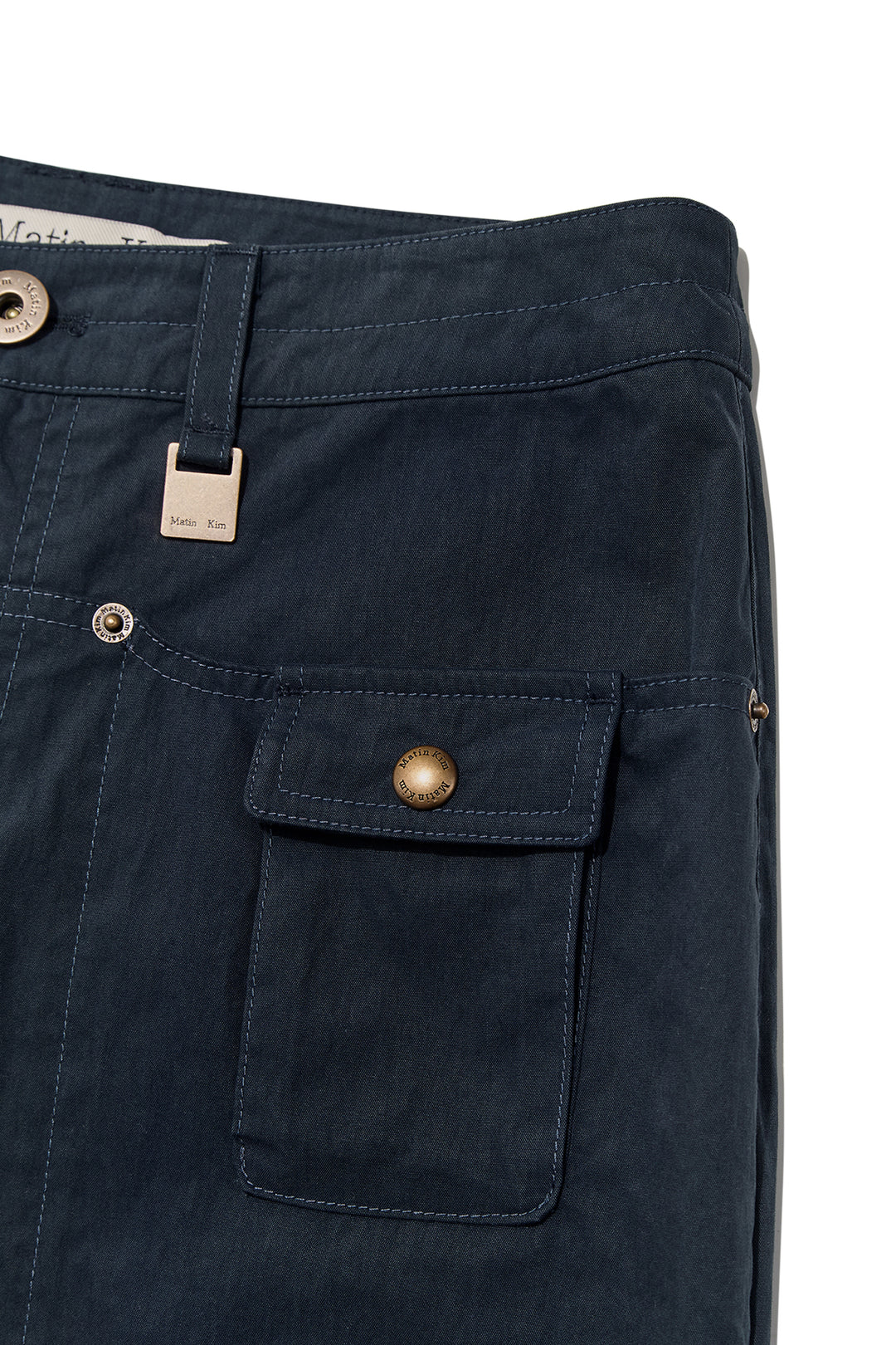 Matin Kim Snap Pocket Point Fatigue Pants — Navy blue