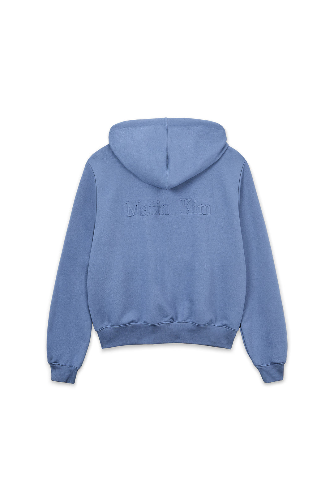 Matin Kim Back Logo Glitter Zip Hoodie — Blue