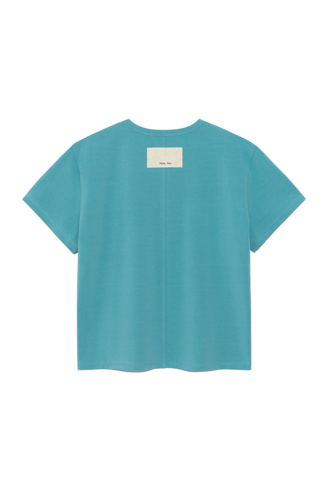 Matin Kim Stitch Printing Detail Crop Top — Blue