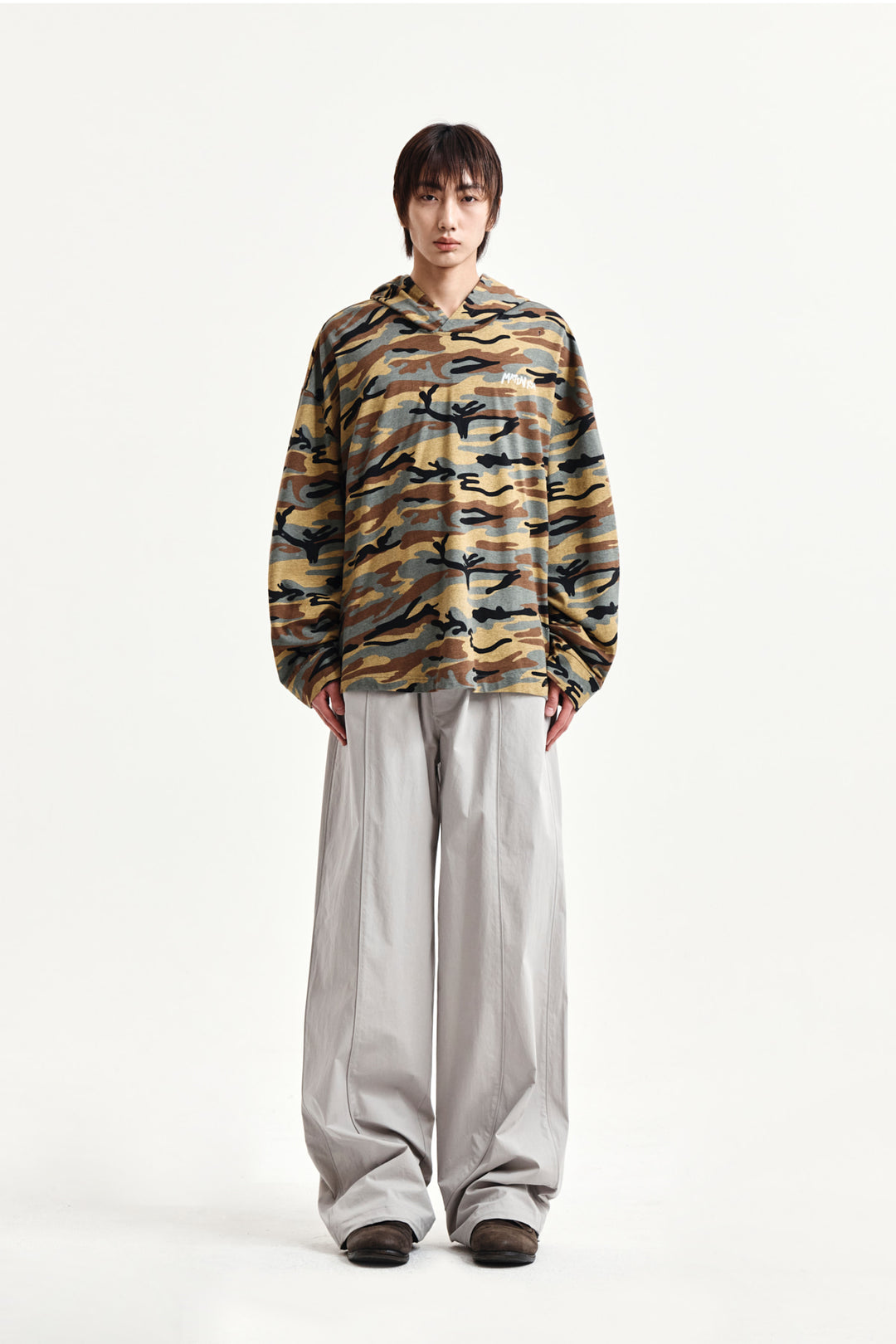 Matin Kim Multi Panel Wide Pants — Light Grey