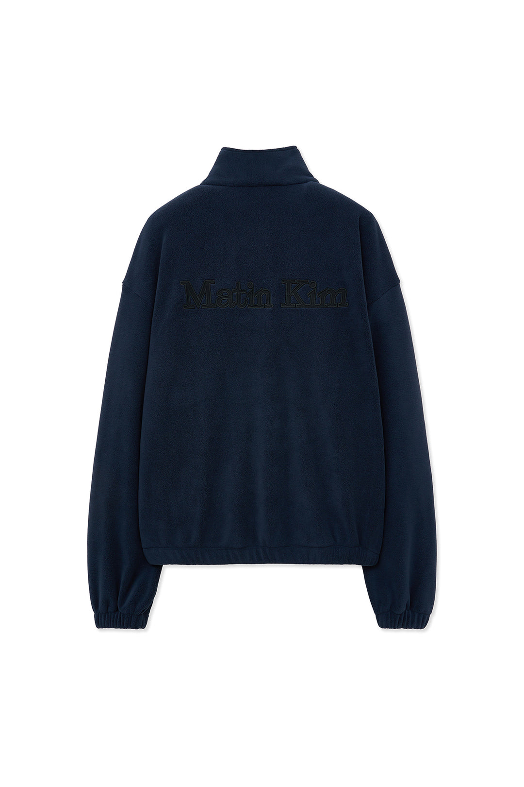 Matin Kim Sherpa Fleece Half-Zip Top — Navy blue