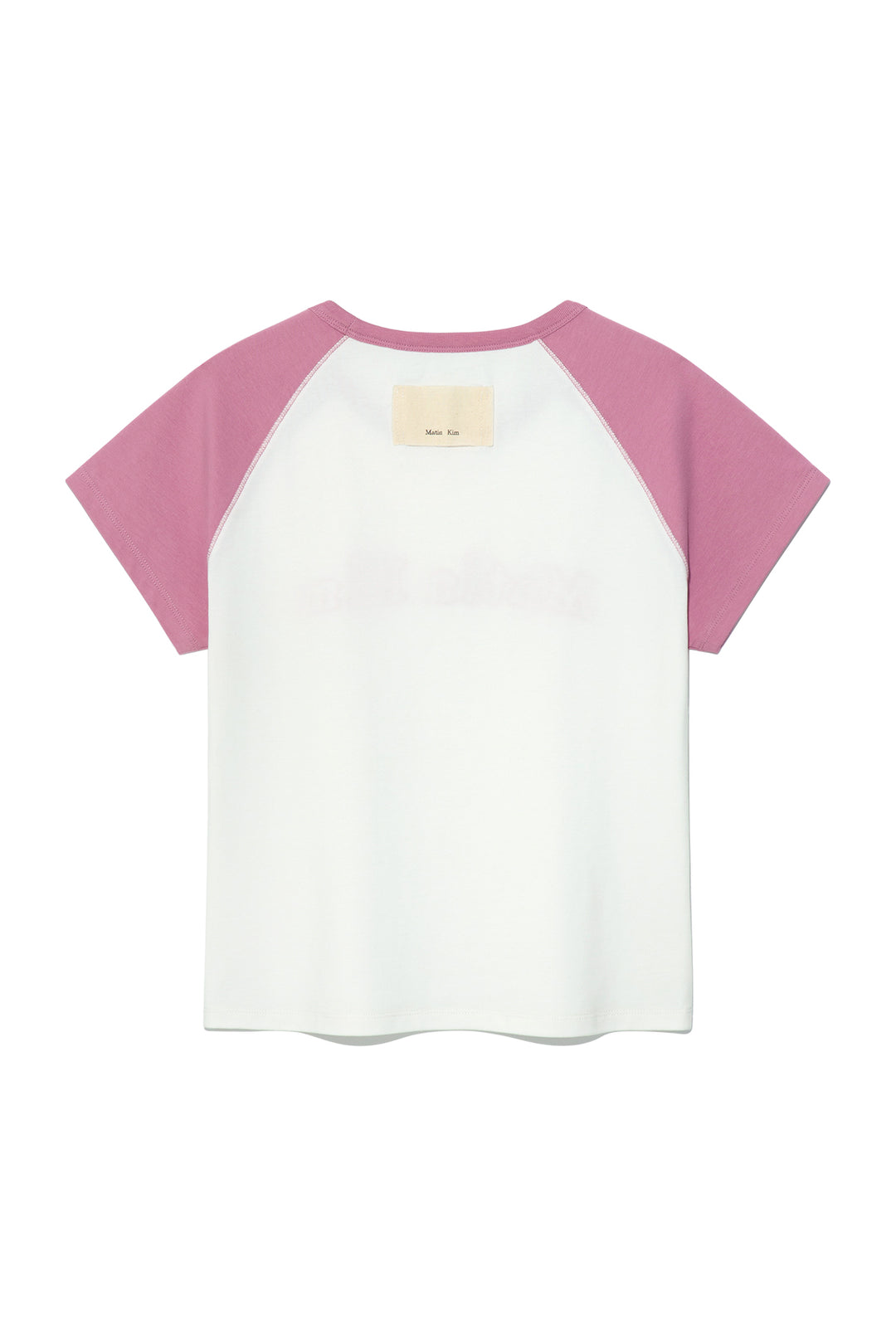 Matin Kim Flower Stitch Raglan Logo Top — Pink