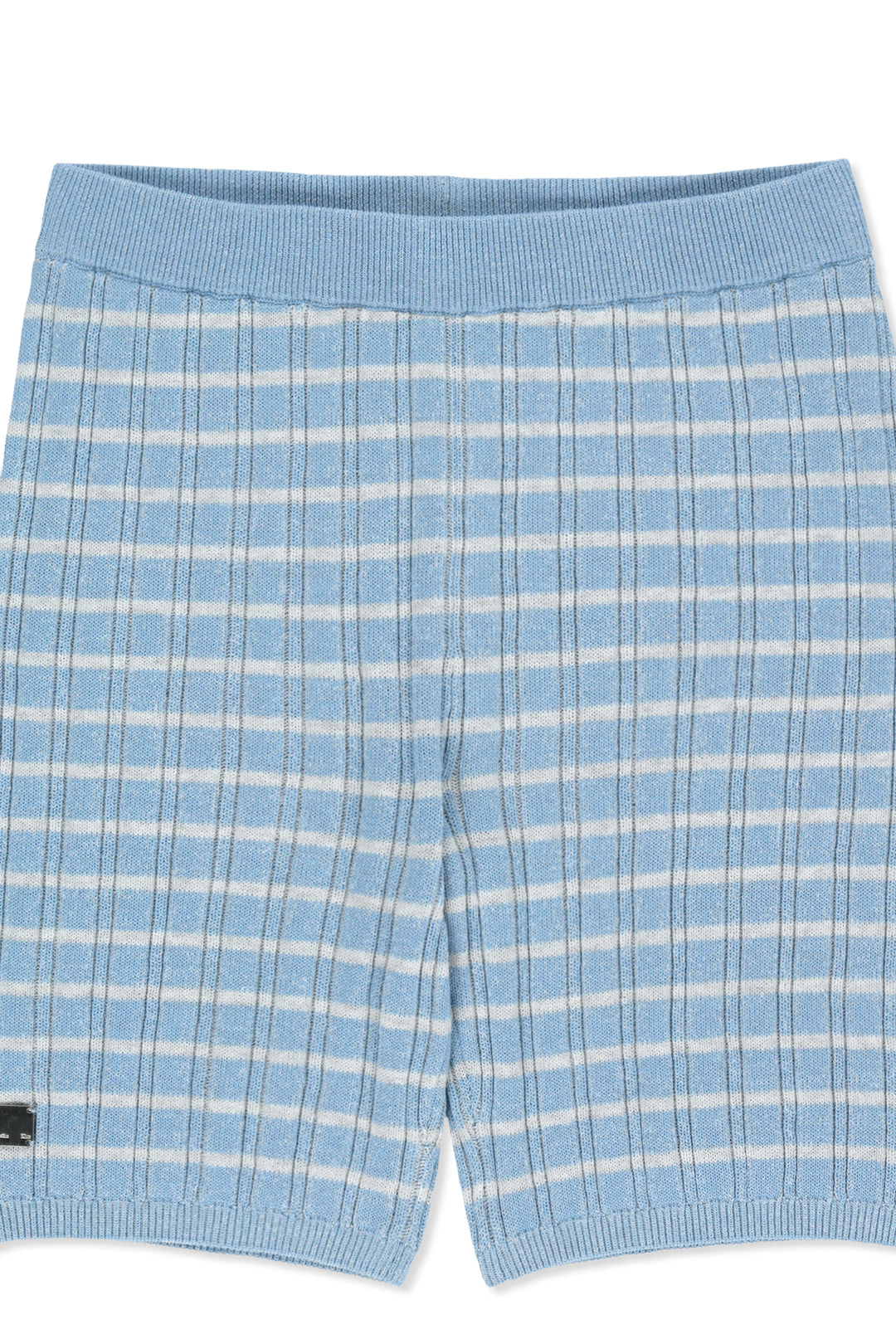 Matin Kim Stripe Knit Shorts — Light Blue