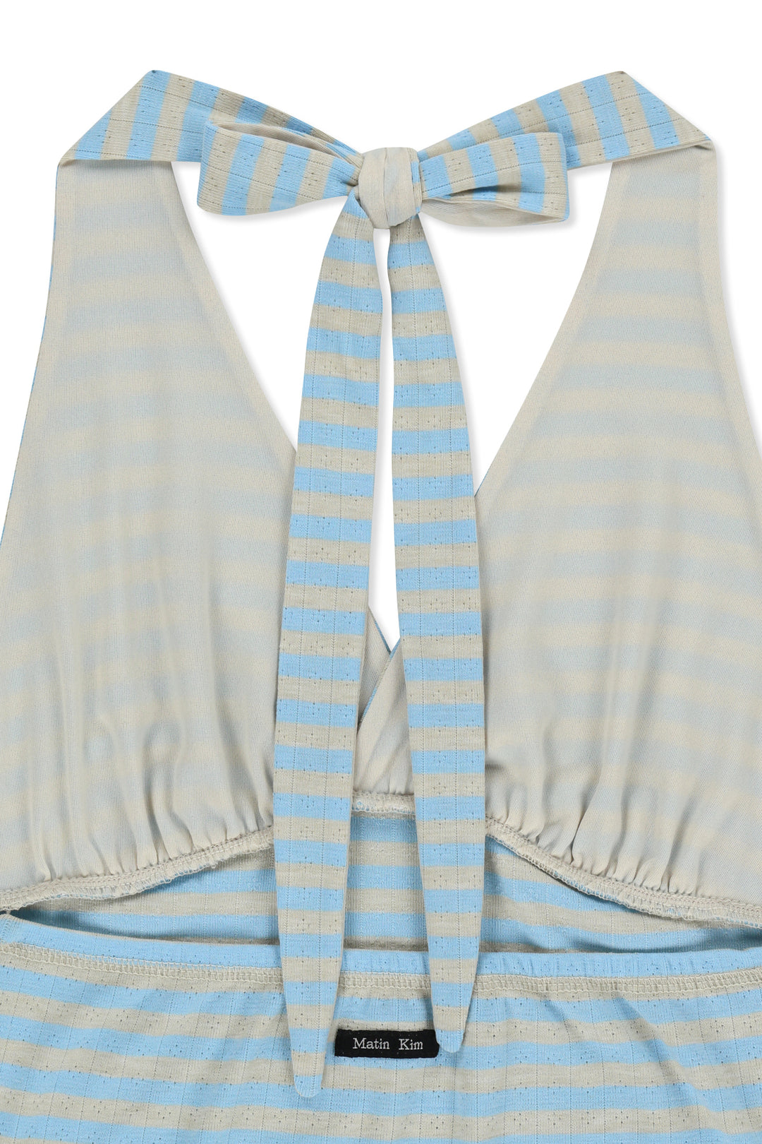 Matin Kim Striped Halter Neck Top — Light Blue