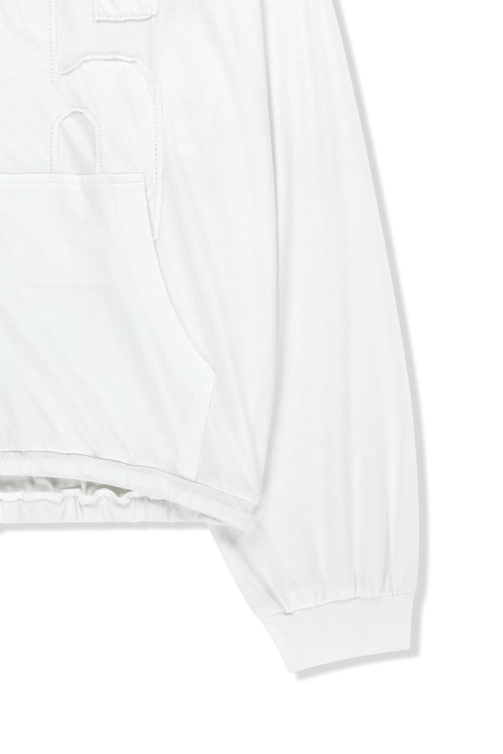 Matin Kim 16 Applique Logo Zip Hoody — White