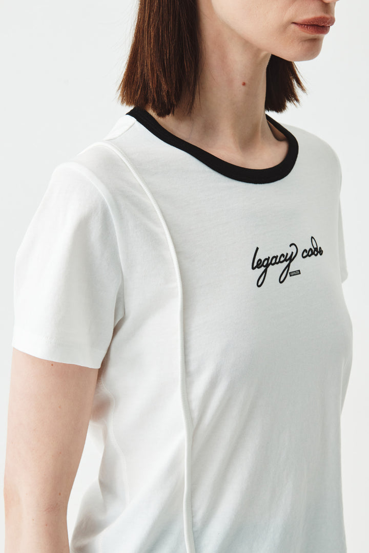 KIMMATIN Back Slit Slim Top — White