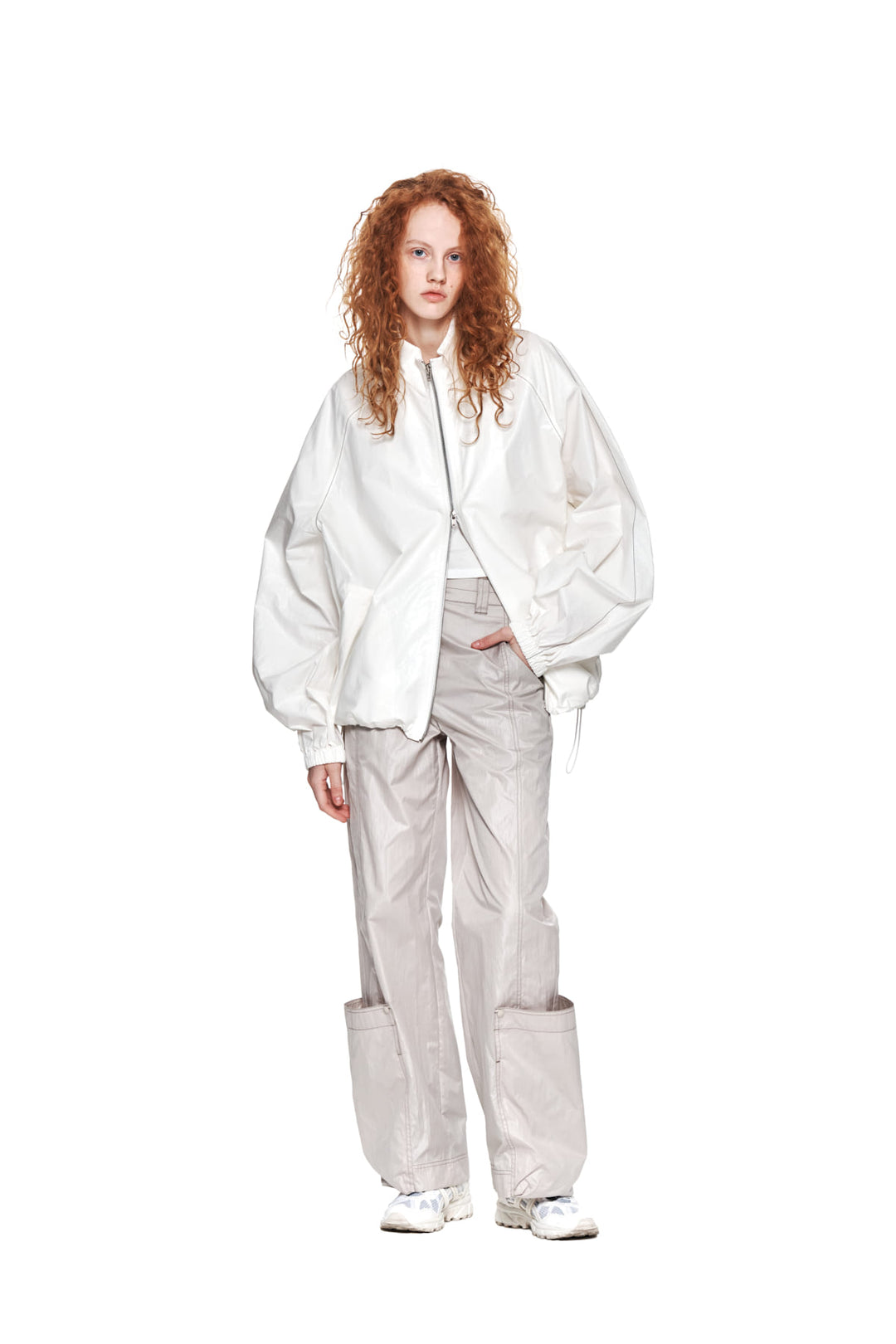 Matin Kim Logo Coating Jumper — Ivory