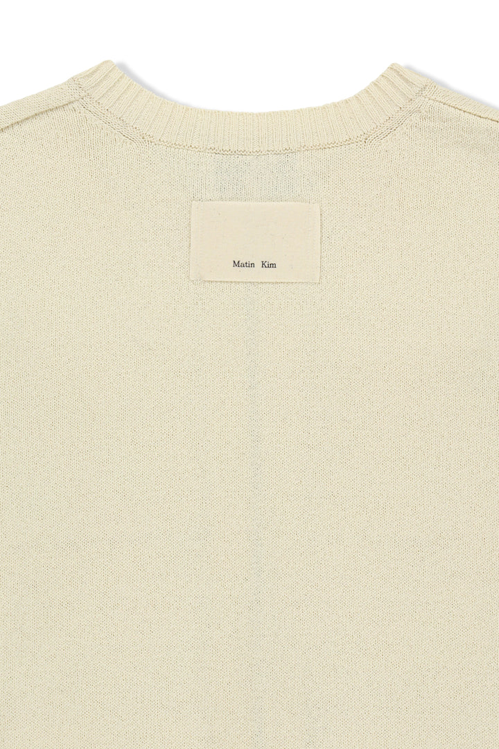 Matin Kim Pocket Washed Knit Vest — Beige