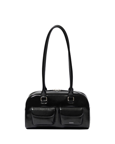 Stand Oil Chubby Bag — Quilted Bowling Crossbody — Black