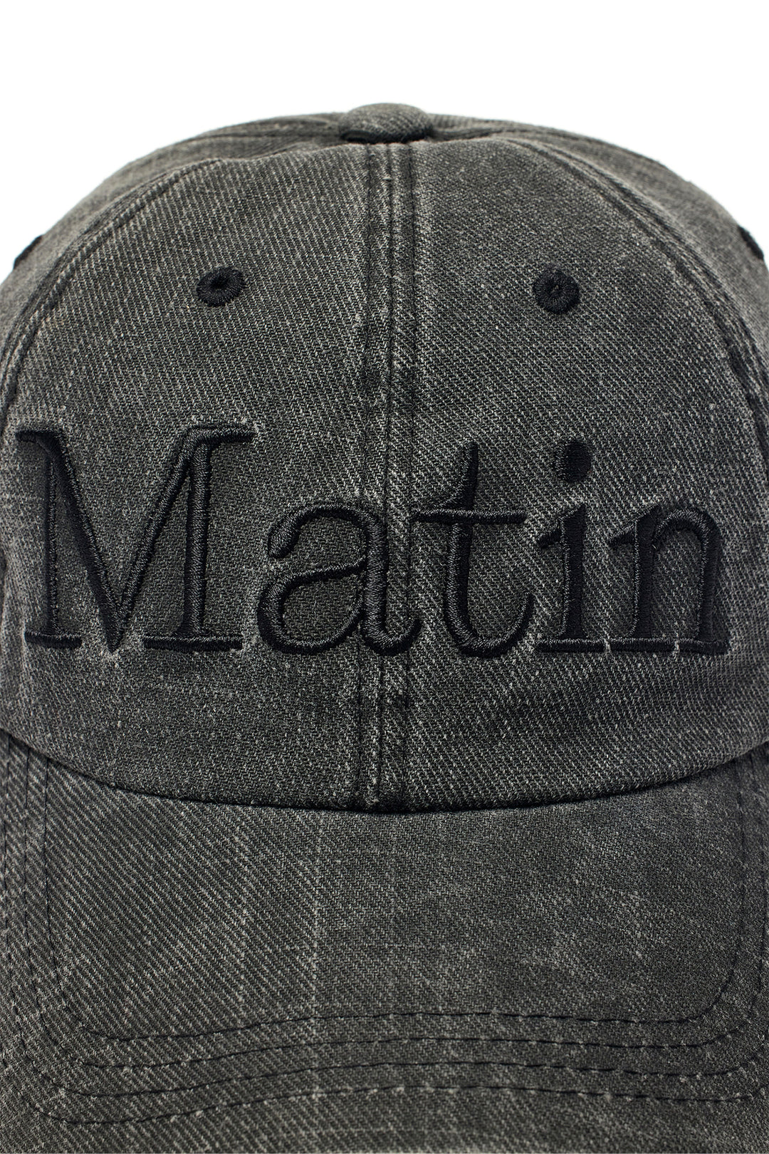 Matin Kim Logo Washed Ball Cap — Black