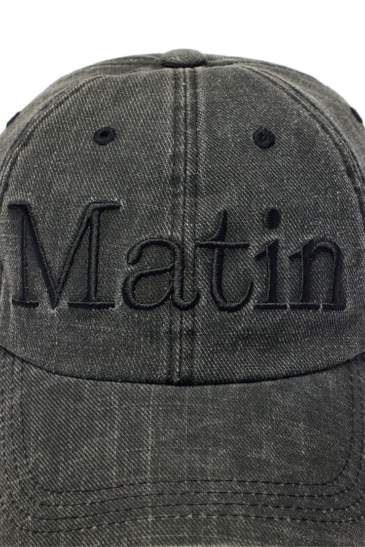 Matin Kim Logo Washed Ball Cap — Black