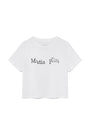Matin Kim Unbalance Logo Crop Top — White