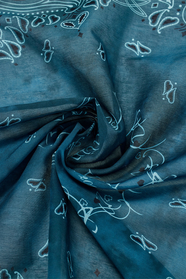 Matin Kim Vintage Printed Bandana — Navy blue