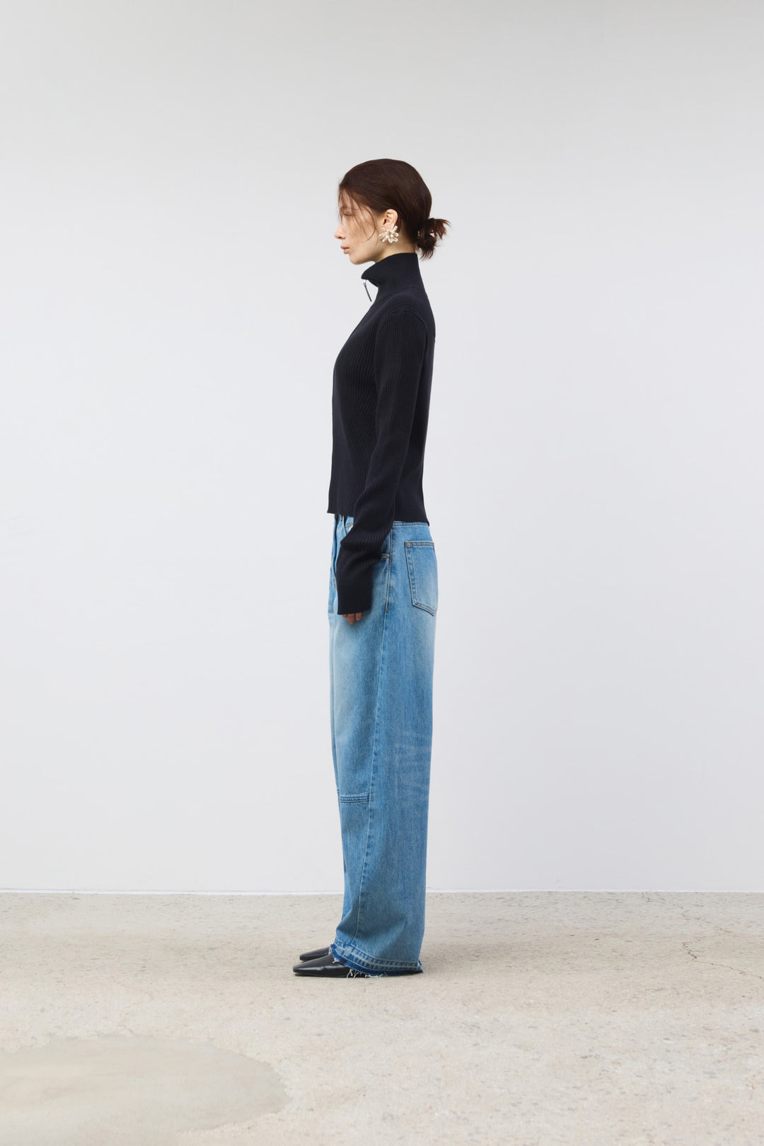 KIMMATIN Twisted Seam Denim Pants — Blue