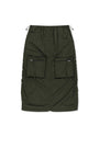 Matin Kim Patch Pocket Shirring Nylon Skirt — Khaki