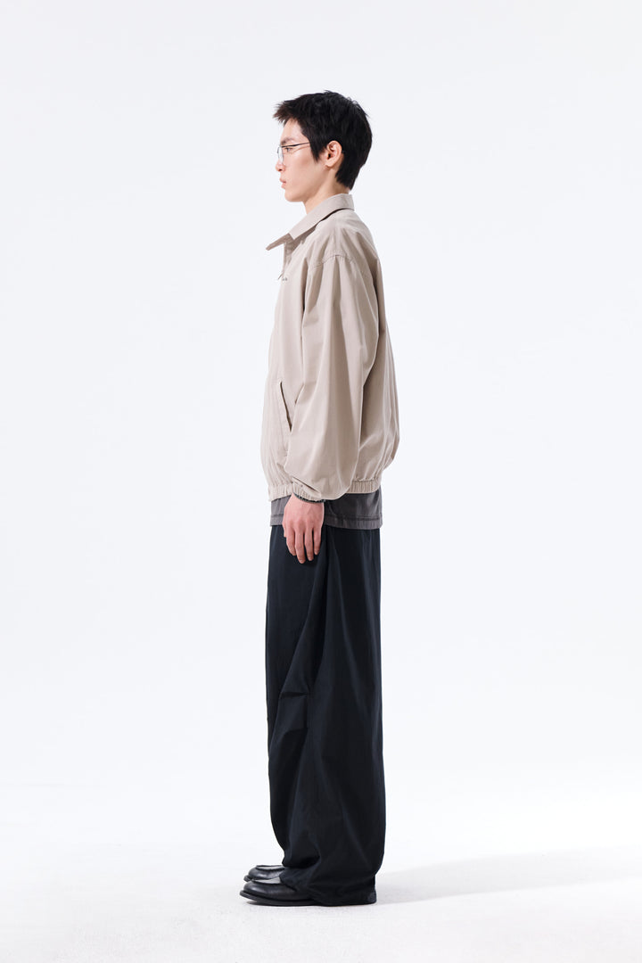 Matin Kim Small Logo Cotton Zip-Up Jumper — Beige
