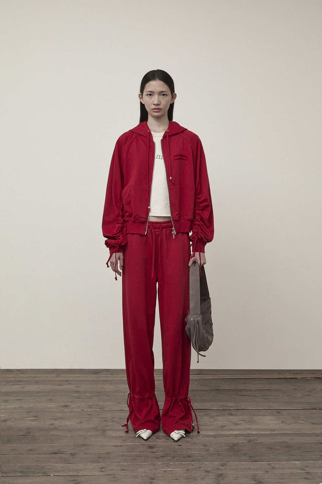 Matin Kim String Detail Sweatpants — Red