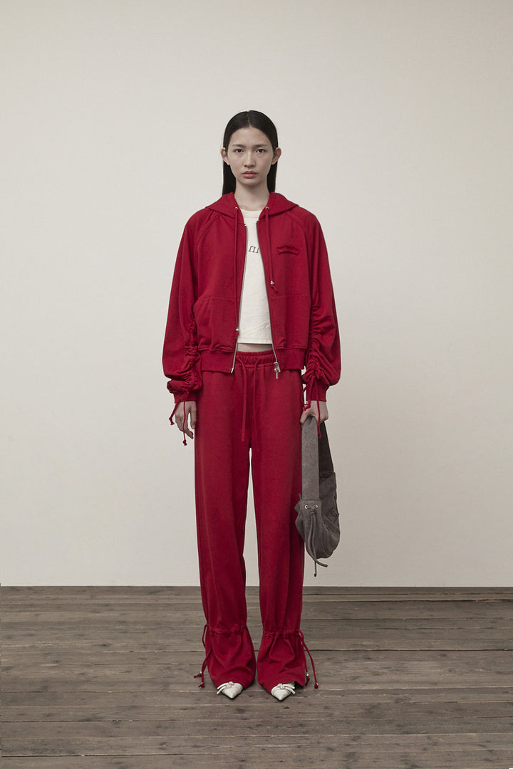Matin Kim String Detail Sweatpants — Red