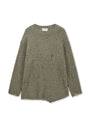 Matin Kim Asymmetric Damaged Knit Pullover — Khaki