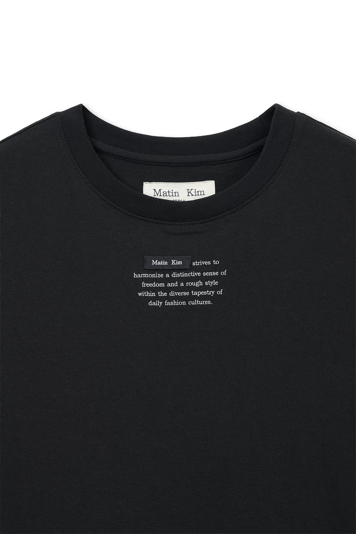 Matin Kim Label Point Lettering Crop Top — Black