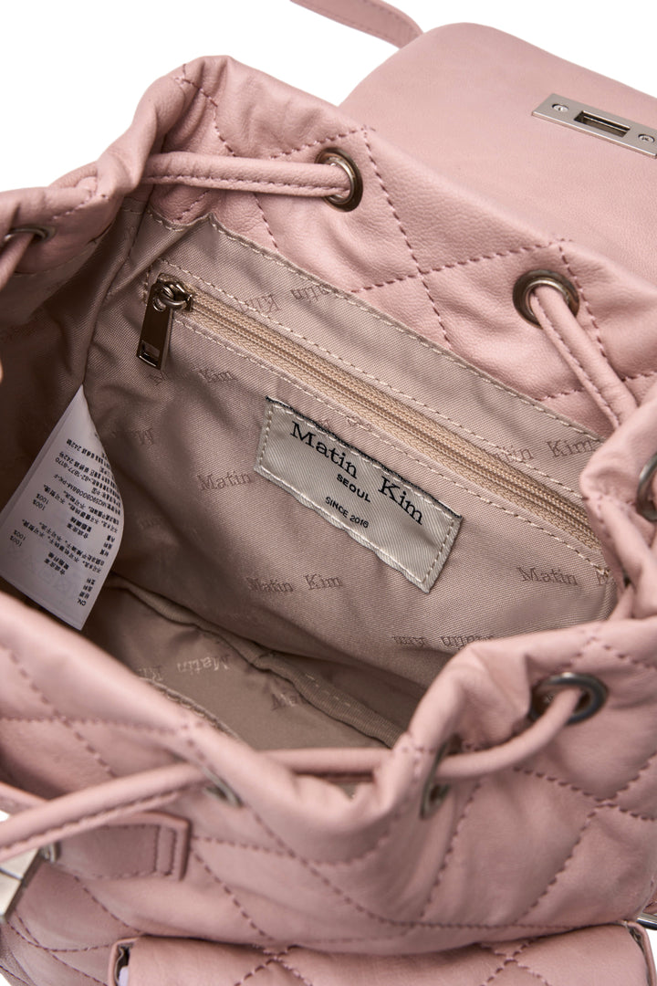 Matin Kim Double Pocket Quilting Mini Backpack — Pink
