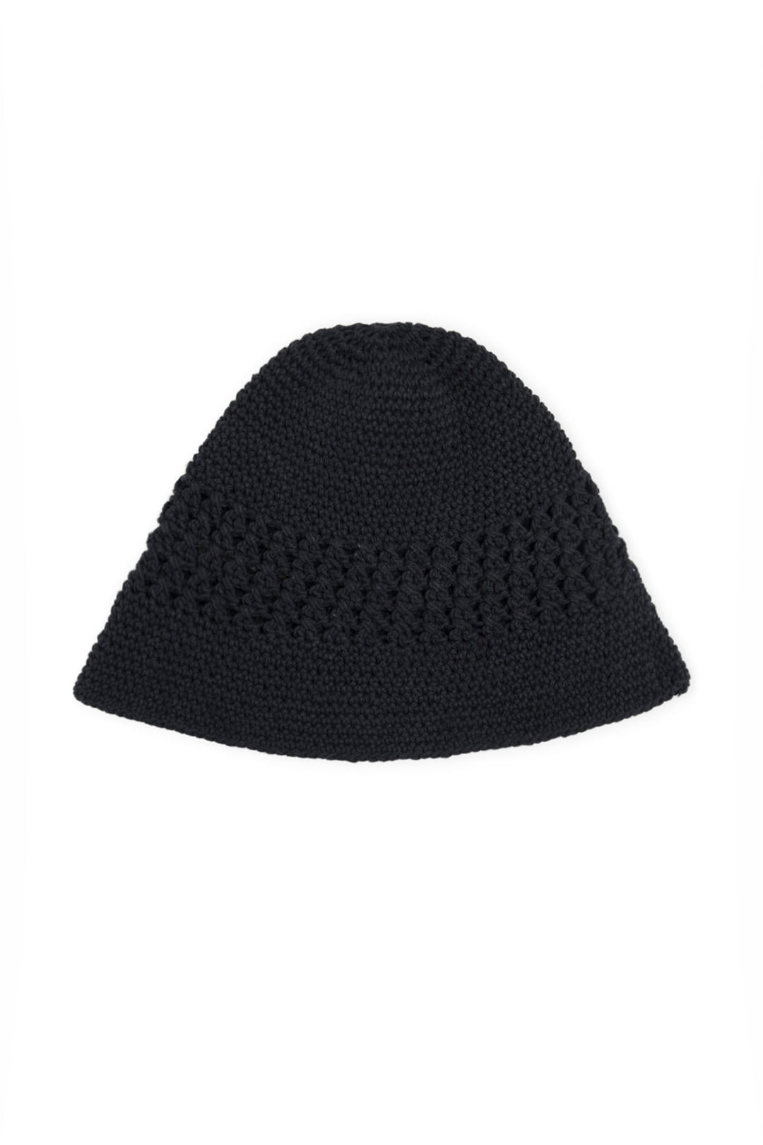 Matin Kim Crochet Cotton Bucket Hat — Black