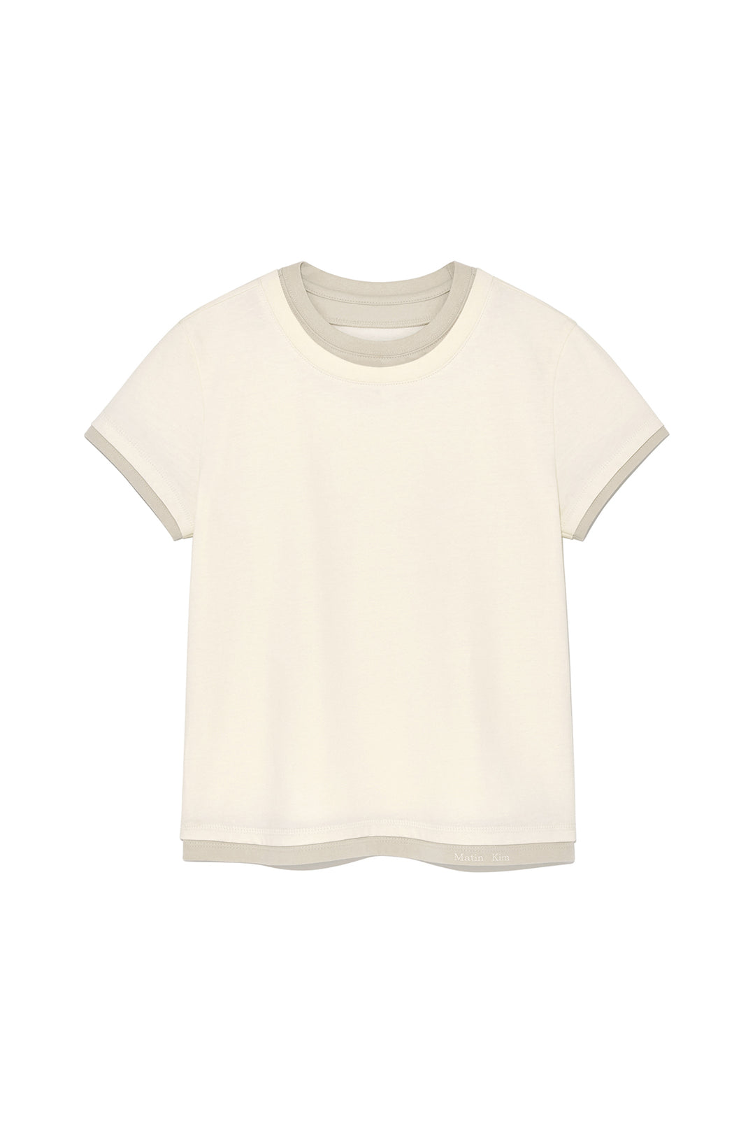 Matin Kim Color Point Layered Top — Ivory
