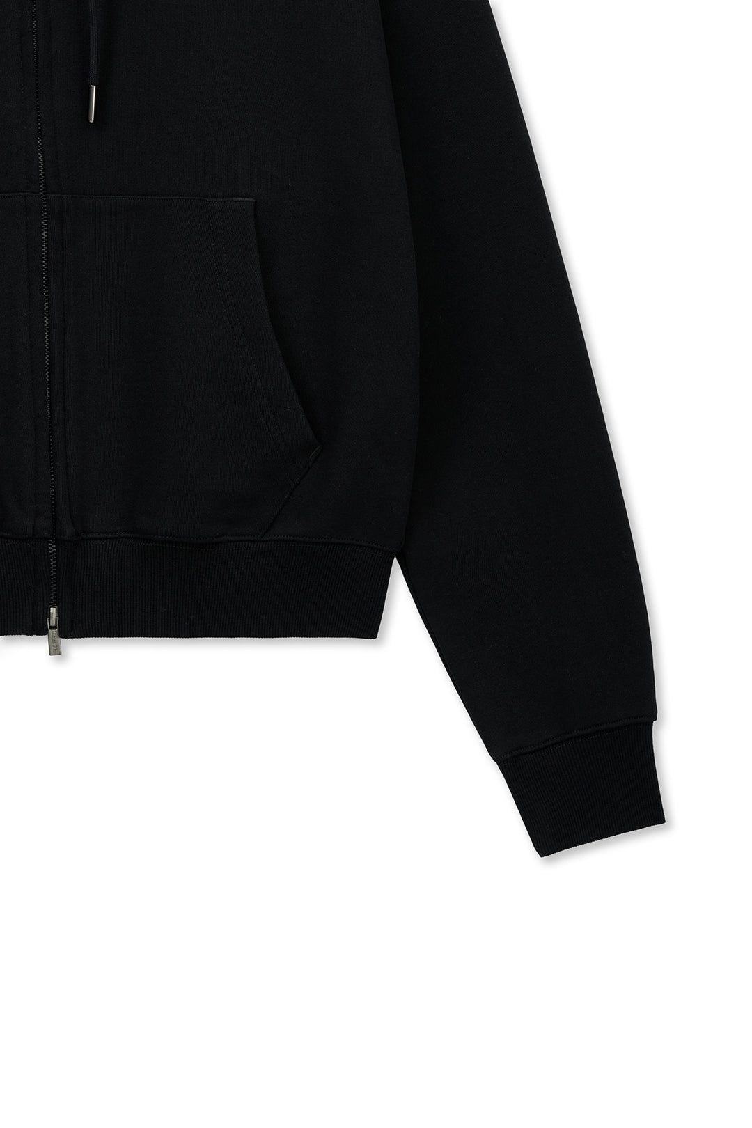 Matin Kim Back Logo Essential Zip Hoodie — Black