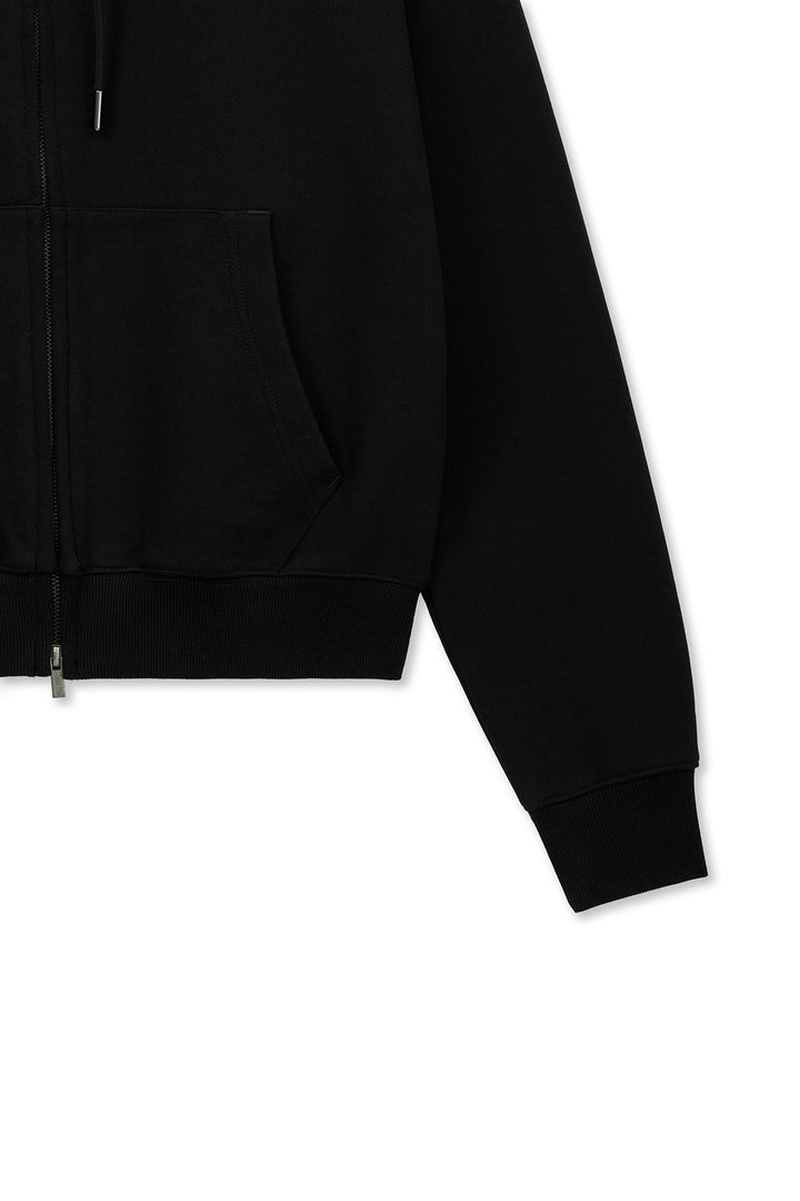 Matin Kim Back Logo Essential Zip Hoodie — Black