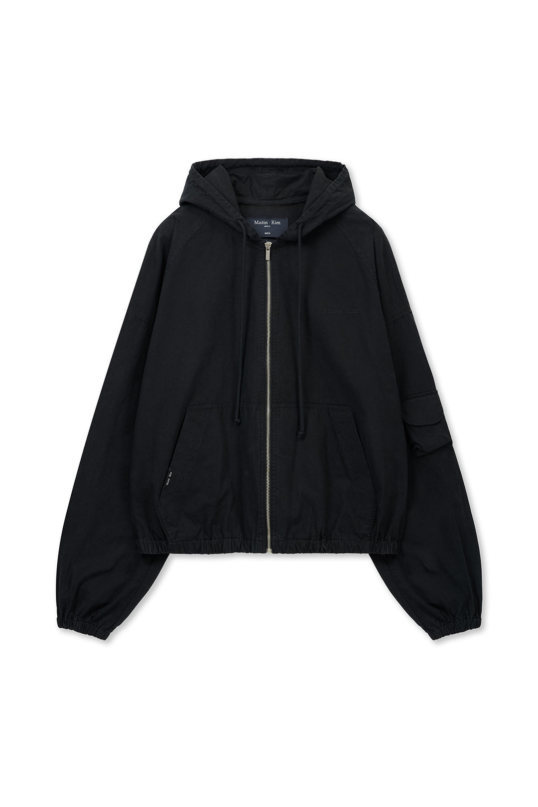 Matin Kim Washed Cotton Zip Hoodie — Black