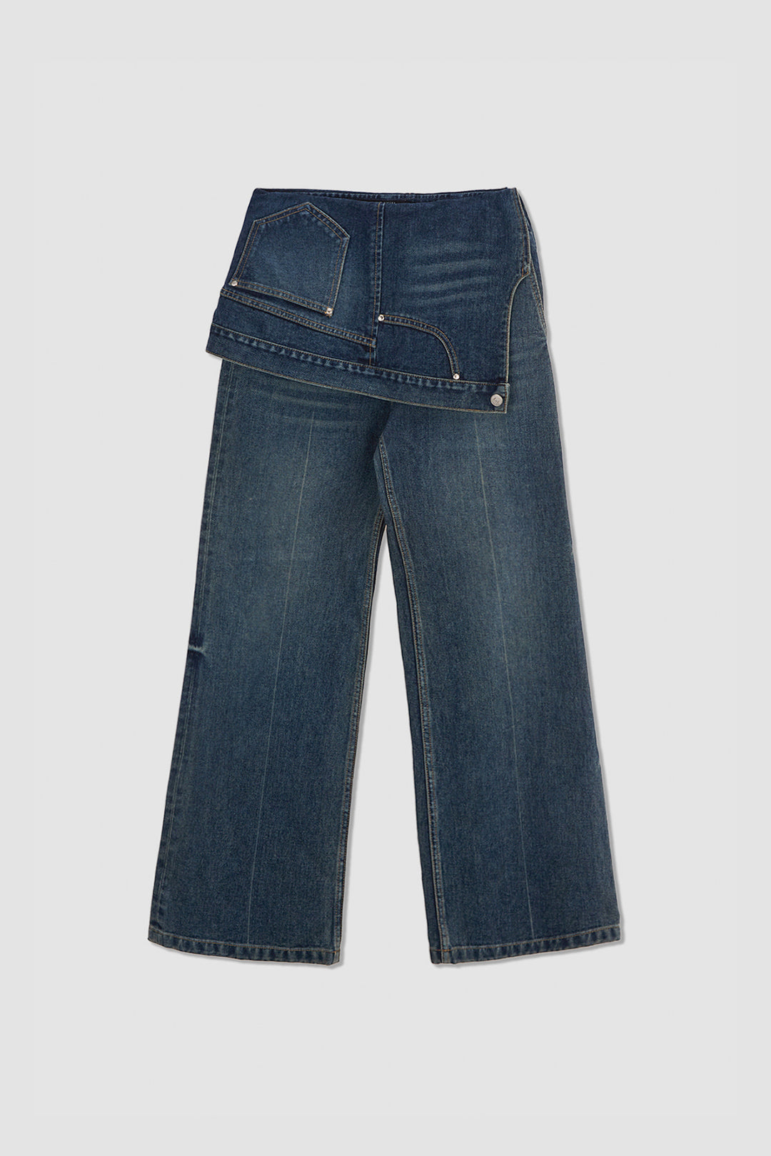 KIMMATIN Upside Down Layered Denim Smoke — Blue