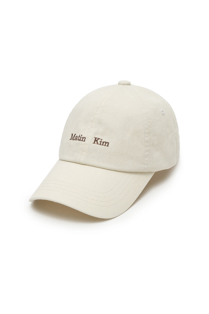 Matin Kim Mini Classic Logo Ball Cap — Cream