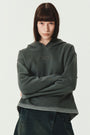 KIMMATIN Logo Point Pigment Dyed Hoodie — Charcoal