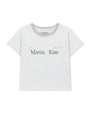 Matin Kim Tonal Rib Logo Crop Top — White