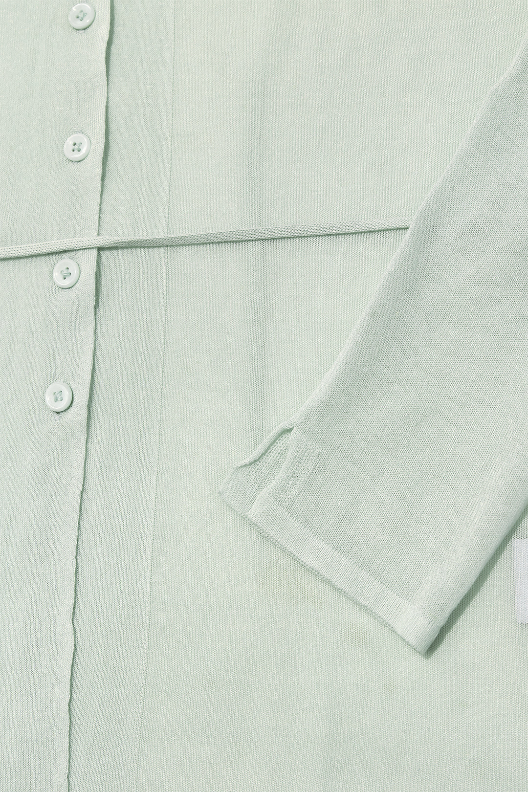 Matin Kim String Point Plain Long Cardigan — Mint