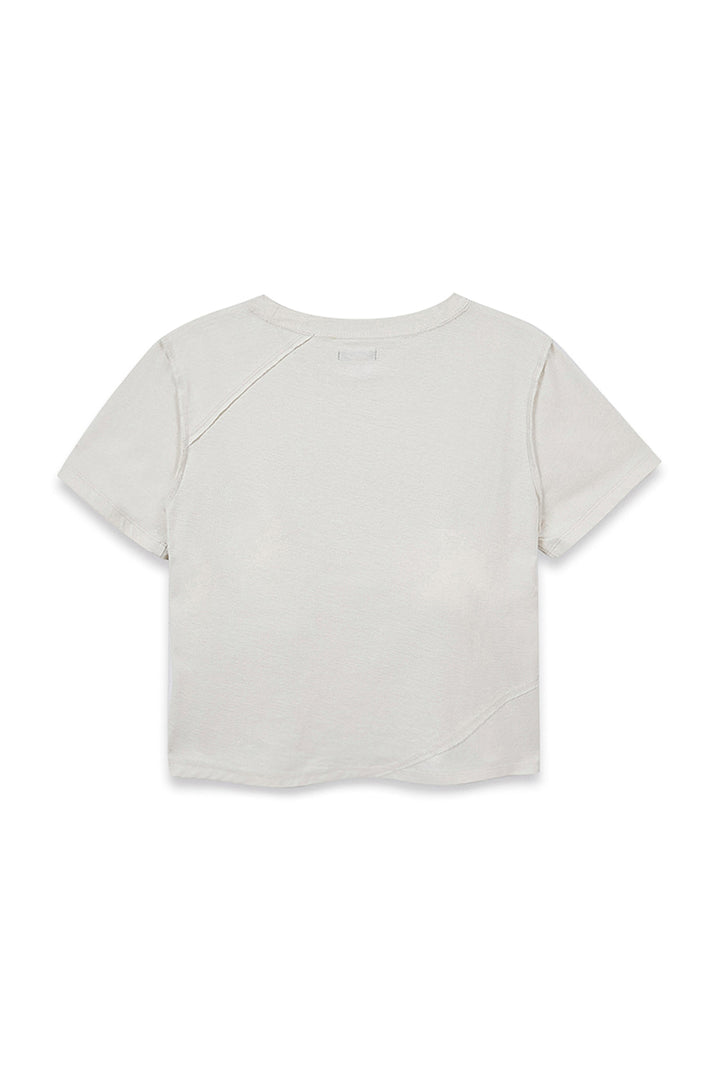 Matin Kim Diagonal Logo Reversible Crop Top — Ivory