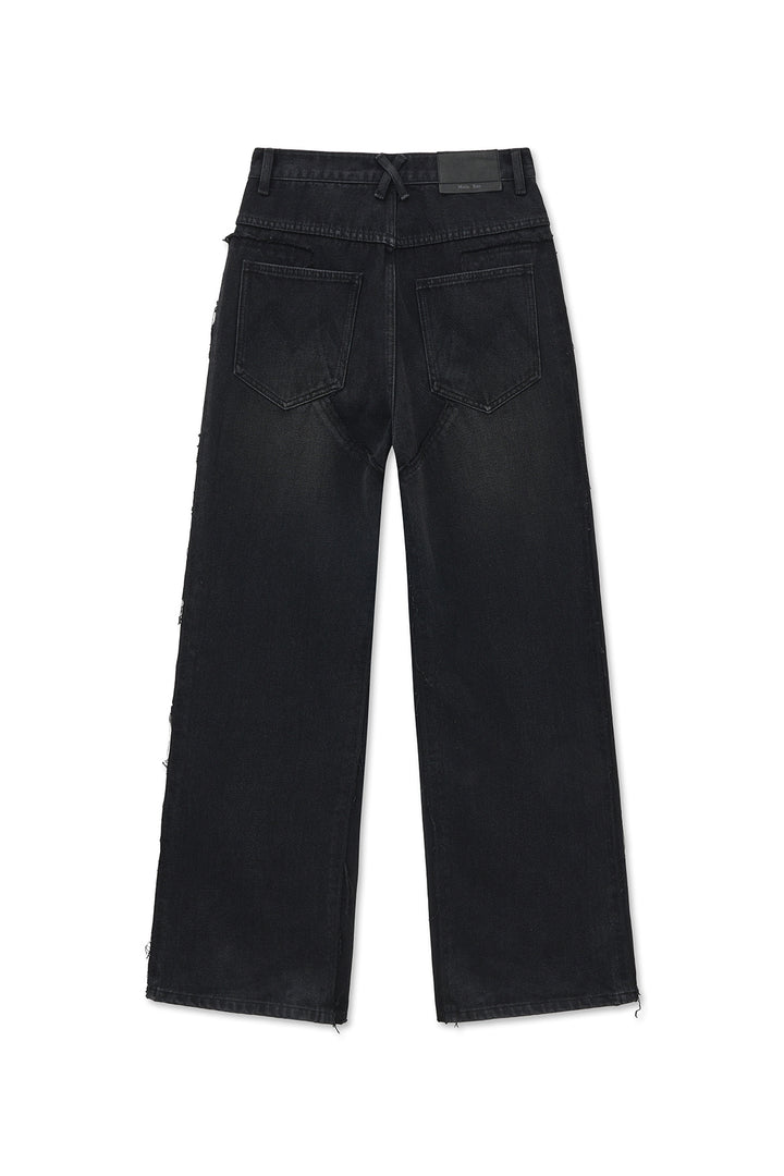 Matin Kim Western Straight Fit Denim — Black