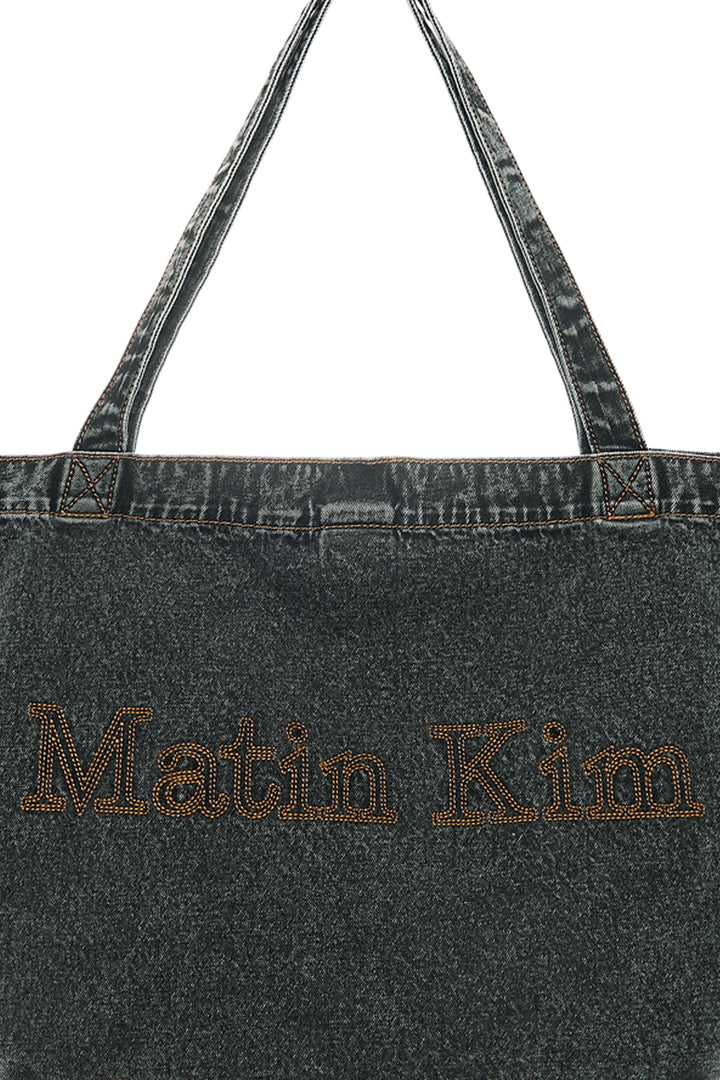 Matin Kim Stitch Denim Shoulder Bag — Black