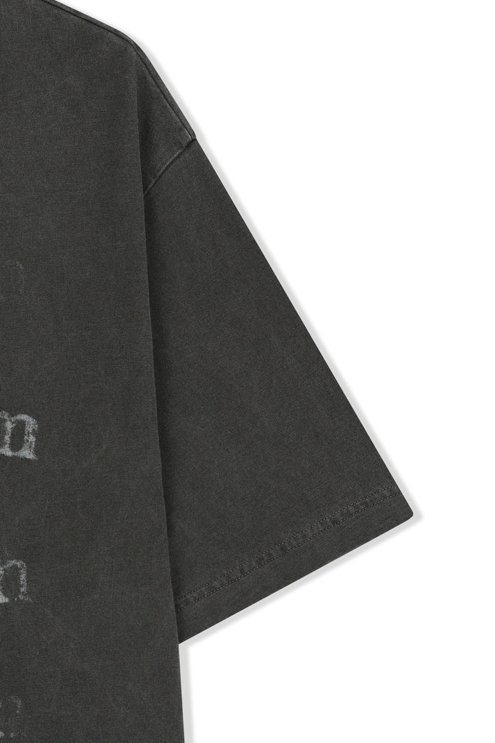 Matin Kim Pigment Graffiti Logo Tee — Charcoal